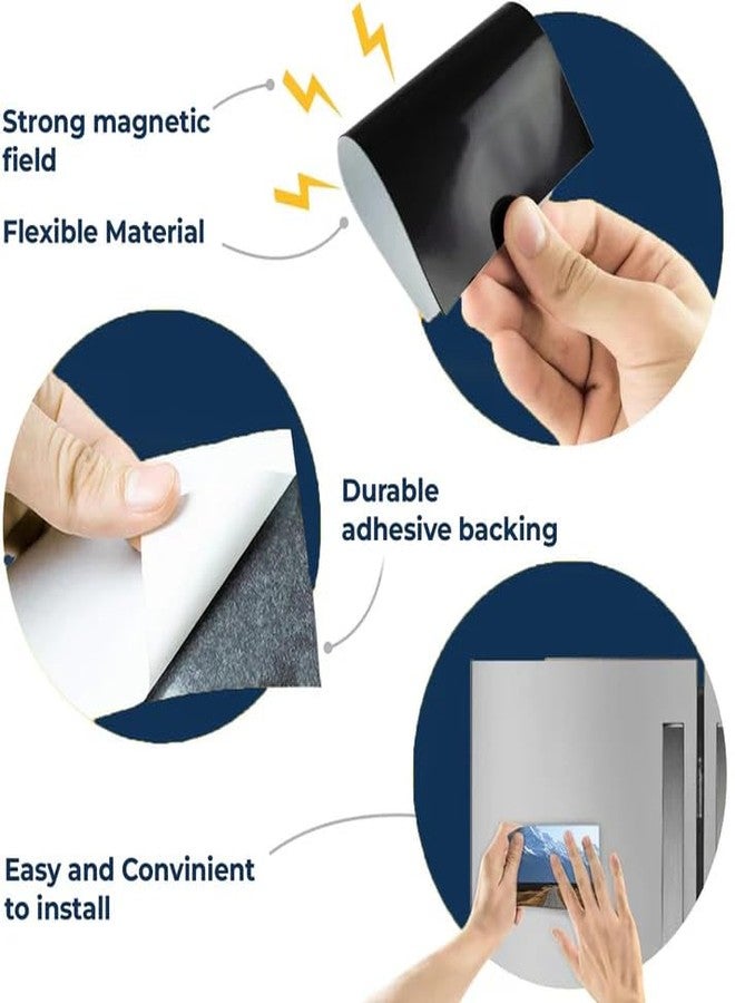Eagletail India 6 Pcs Self Adhesive Magnetic Sheets 4x6 Inch, 0.5mm Thick | Peel & Stick Flexible Magnet Sheets for Photos, Crafts, DIY Projects | Magnetic Bookmarks - Image 2